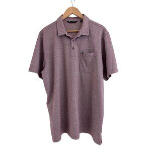 Travis Mathew Plum Wine Striped Golf Polo Shirt Size XL Mens Cotton‎ Blend Soft